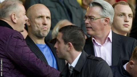 Kennedy (centre) and Murray watched Rangers defeat United