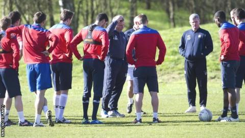 Ally McCoist takes training at Murray Park