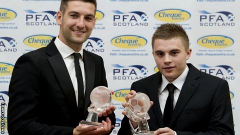 Celtic defender Charlie Mulgrew and team-mate James Forrest