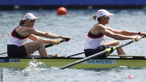 Helen Glover and Heather Stanning at Belgrade
