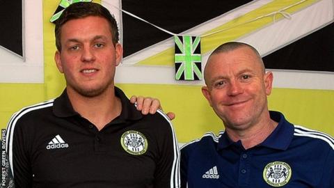 Striker Ben Wright and manager Dave Hockaday