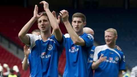 Stranraer players celebrating