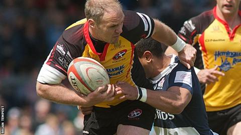 Pirates' Ceiron Thomas playing against Bristol