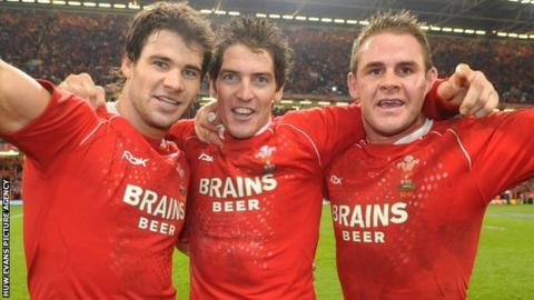 Mike Phillips, James Hook and Lee Byrne