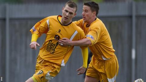 Prunty (left) put Dumbarton into the lead at Strathclyde Homes Stadium