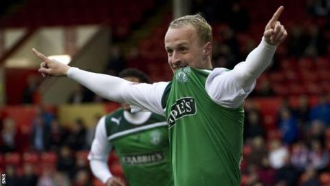 Hibs striker Leigh Griffiths