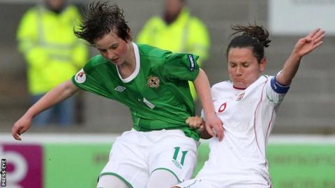 Northern Ireland's Kirsty McGuinness scores two goals against Bulgaria