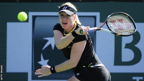 British number one Elena Baltacha keeps her eye on the ball