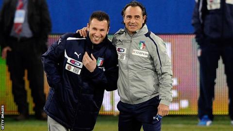 Antonio Cassano (left) and Cesare Prandelli