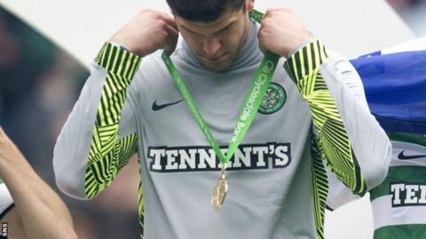 Forster with his Scottish Premier League winners' medal