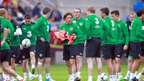 Ireland hold a training session in Gdansk