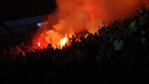 Inside the Metalist football stadium in Ukraine