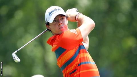Rory McIlroy in second-round action