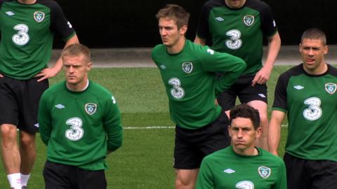 Republic of Ireland team in training