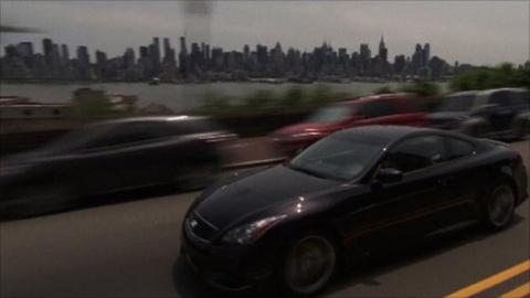 Sebastian Vettel test drives the New Jersey track