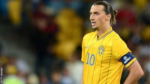 Zlatan Ibrahimovic playing for Sweden
