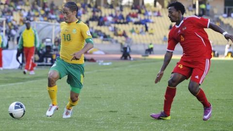 South Africa in action against Ethiopia