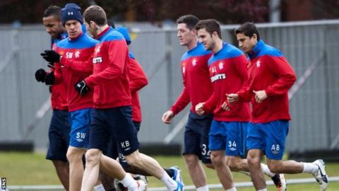 Rangers players training