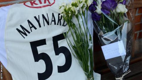 Tributes to Tom Maynard at the Oval