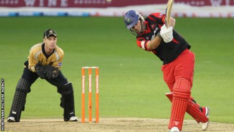 Welsh Dragons skipper Jim Allenby batting in the win over the Bears