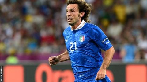 Andrea Pirlo playing for Italy