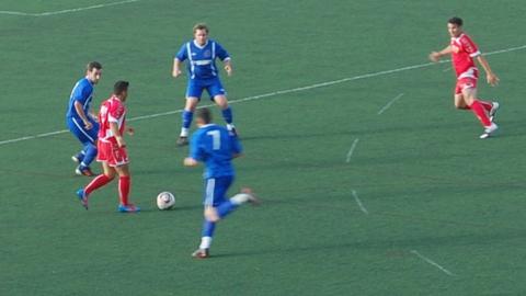 Action from Gibraltar vs Isle of Man