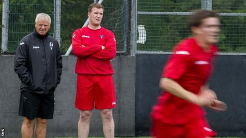 Jefferies with Kevin Kyle, a player who could be summer signing depending on finances
