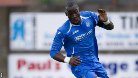 Gregory Tade in action for St Johnstone in pre-season