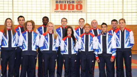 The British Olympic Judo squad with McKenzie third from the right