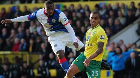 Junior Hoilett scores for Blackburn v Norwich