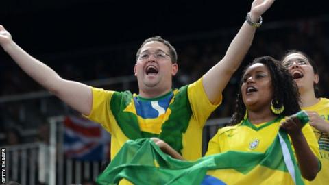 Brazilian fans cheering