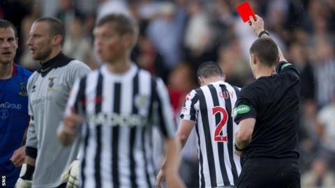 Lewis Guy is sent off