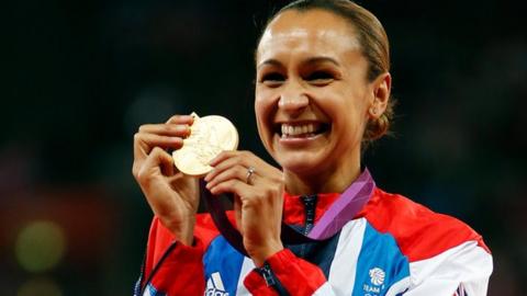 Jessica Ennis with her Olympic gold medal