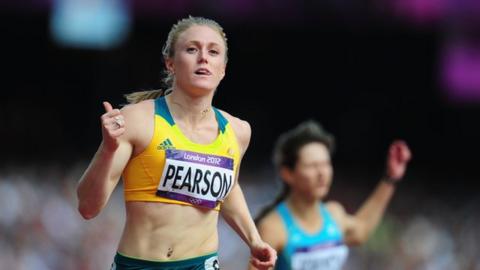 Sally Pearson in action during 100m Hurdles heat
