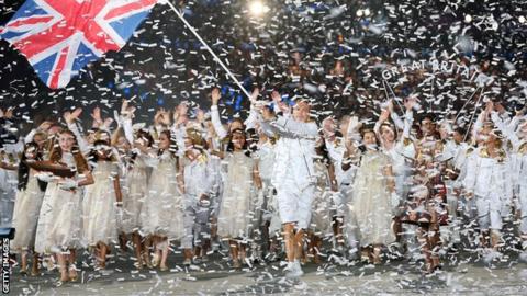 Team GB at the opening ceremony