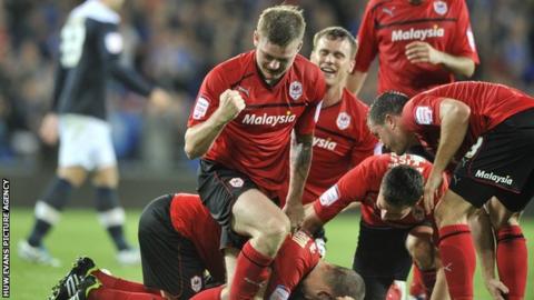 Cardiff players celebrate