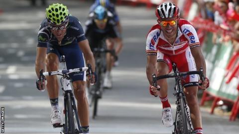 Alejandro Valverde wins the third stage of the Vuelta