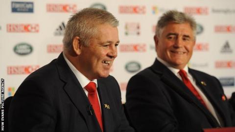 Lions and Wales coach Warren Gatland and team manager Andy Irivine