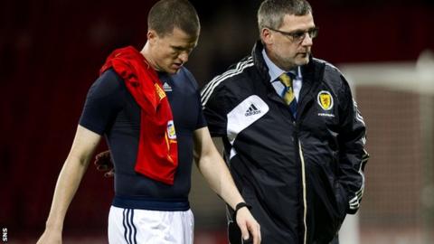 Scotland defender Gary Caldwell and manager Craig Levein