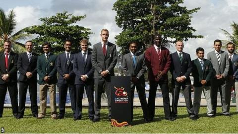 The captains line up at a Twenty20 press conference