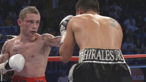 Belfast super-bantamweight Carl Frampton beat Raul Hirales in Nottingham in May 2012