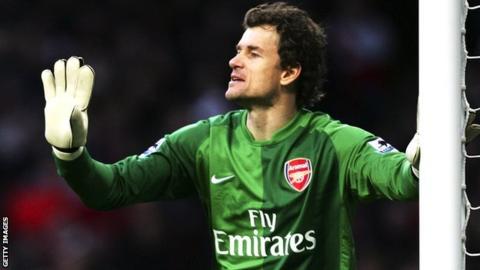 Jens Lehmann playing for Arsenal