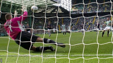 Rab Douglas saved a penalty from Celtic skipper Scott Brown