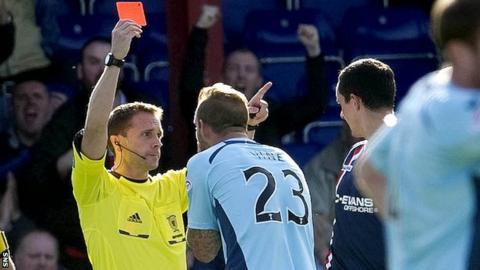 Rowan Vine was sent off at Victoria Park