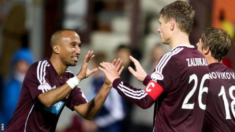 Hearts captain Marius Zaliukas