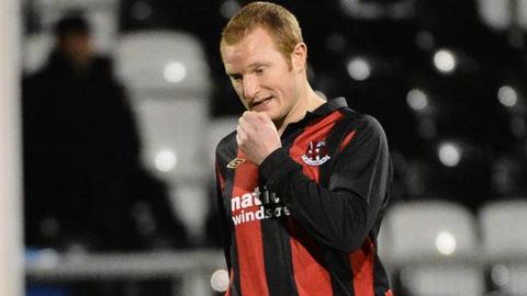 David Magowan walks off after being red-carded