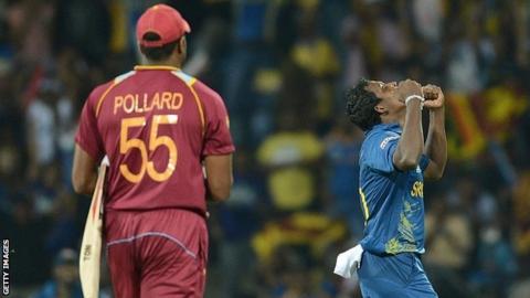 Ajantha Mendis removes Kieron Pollard