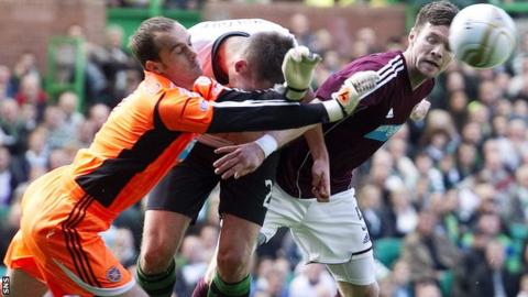 Jamie MacDonald was hurt during a collision with Charlie Mulgrew