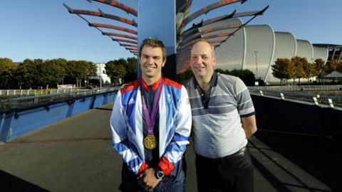 Olympic Gold medalist Tim Baillie and former coach Alan Meikle