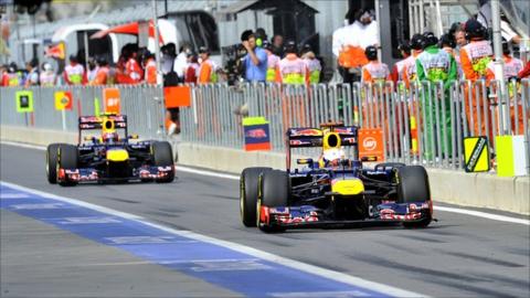 Sebastian Vettel and Mark Webber